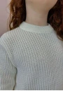 Blusa Infantil Feminina de Tricot Texturizado - Branco