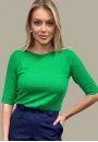Blusa Tricot Feminina Manga 3/4 - Verde