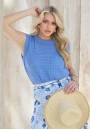 Blusa Estilo Casual com Textura Delicada - Azul água