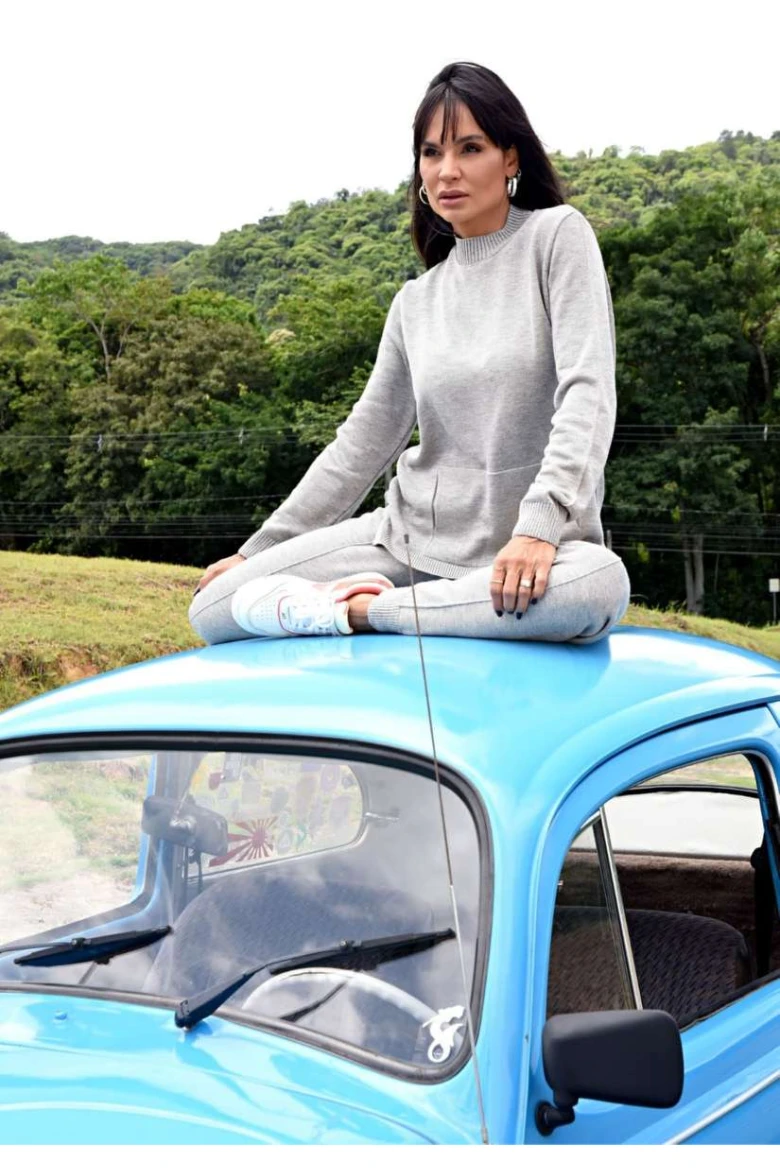 Blusa Feminina com Bolso - Capuccino