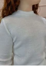 Blusa Infantil Básica Unissex Tricot Canelado Gola Média - Branco Blusa Infantil Básica Unissex Tricot Canelado Gola Média - Branco