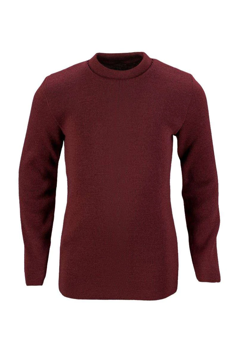 Blusa Infantil Básica Unissex Tricot Canelado Gola Média - Marsala