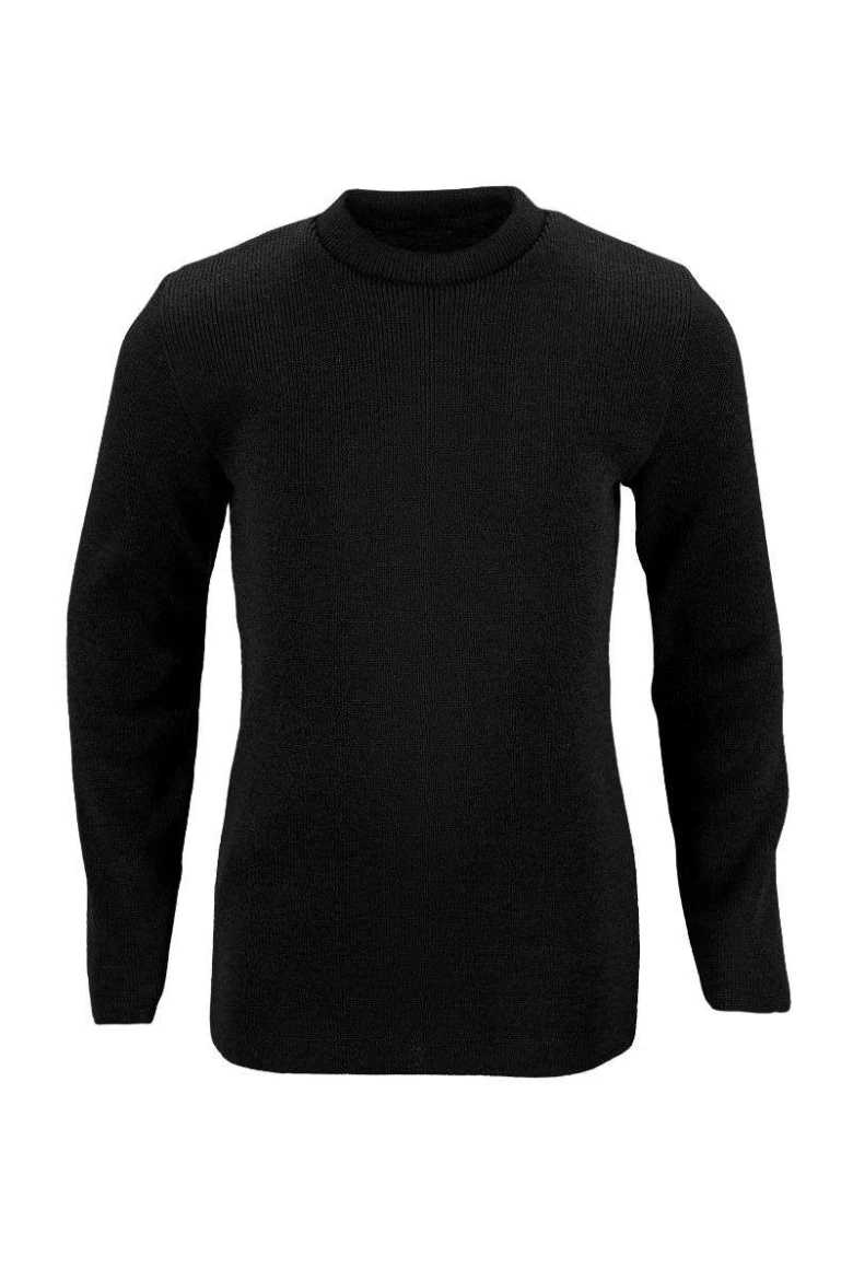 Blusa Infantil Básica Unissex Tricot Canelado Gola Média - Preto