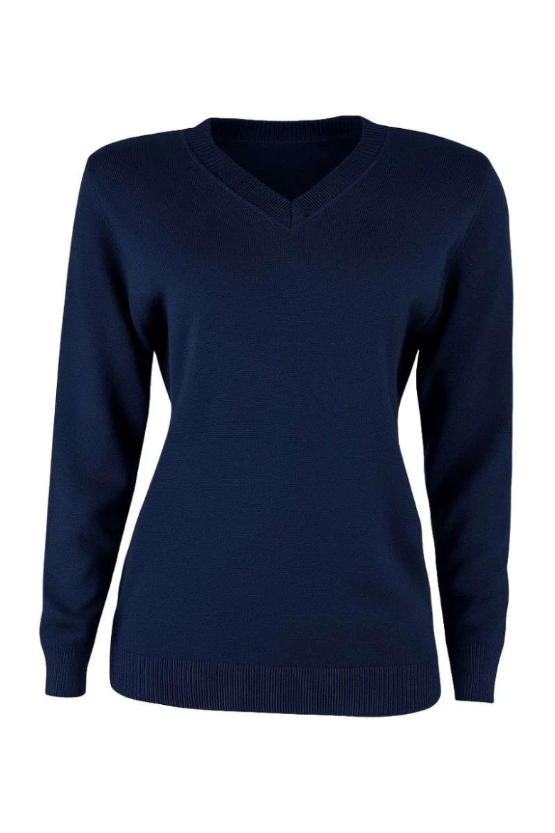 Blusa Juvenil em Tricot Gola V - Azul naval