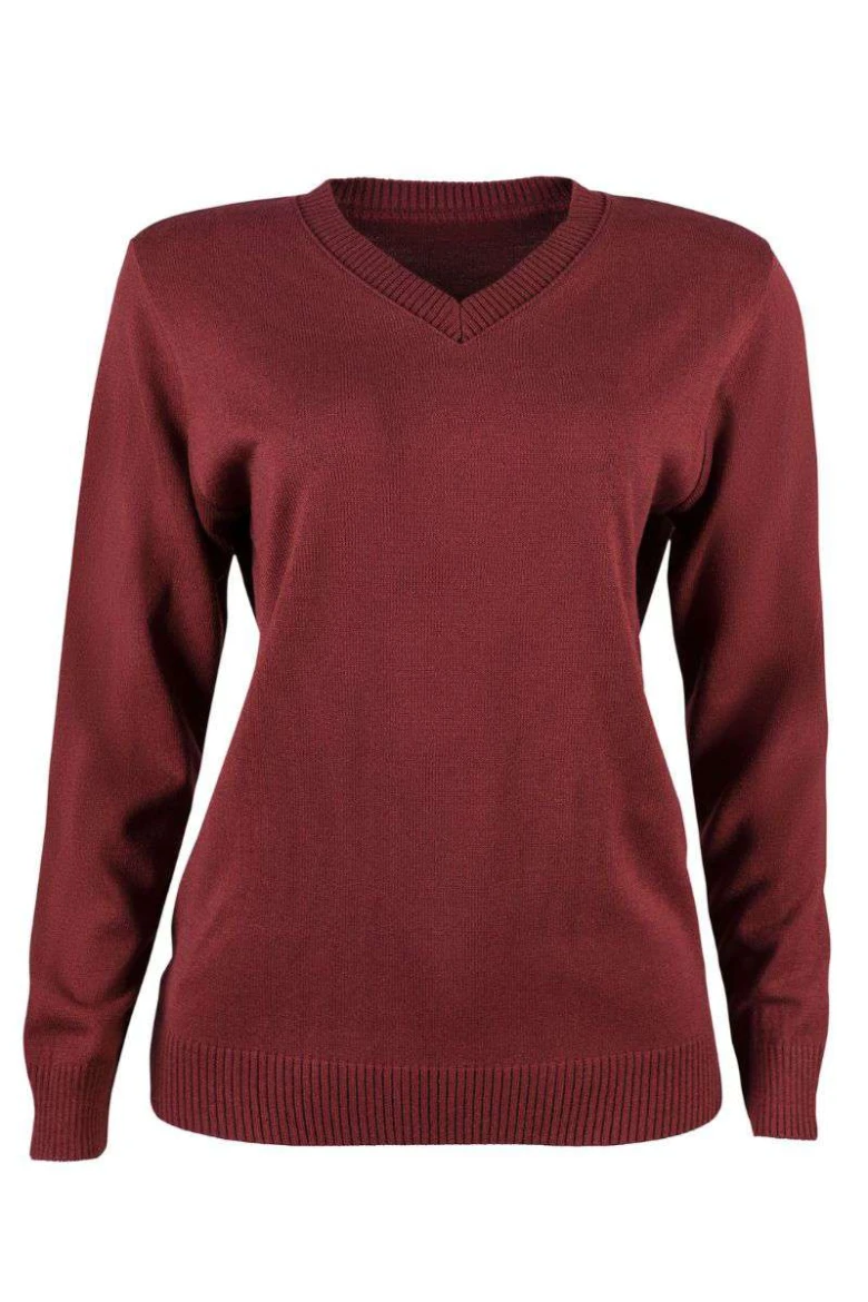 Blusa Juvenil em Tricot Gola V - Marsala