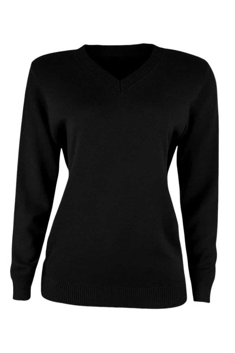 Blusa Juvenil em Tricot Gola V - Preto
