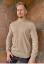 Blusa Masculina em Tricot Básica com Gola Redonda - Bege Blusa Masculina em Tricot Básica com Gola Redonda - Bege