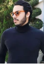 Blusa Masculina em Tricot com Gola Alta - Preto