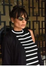 Blusa Sem Manga Feminina Listrada - Preto