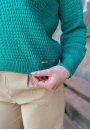 Blusa Feminina de Tricot com Gola Canelada e Manga Longa - Verde