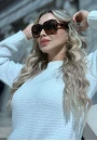Blusa Feminina de Tricot com Gola Canelada e Manga Longa - Branco