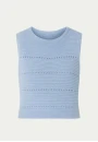 Blusa de Tricot Feminino Sem Mangas - Azul