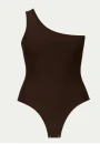 Body Feminino de Um Ombro Só - Café