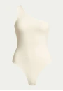 Body Feminino de Um Ombro Só - Off white