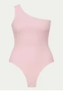 Body Feminino de Um Ombro Só - Rosa bebê
