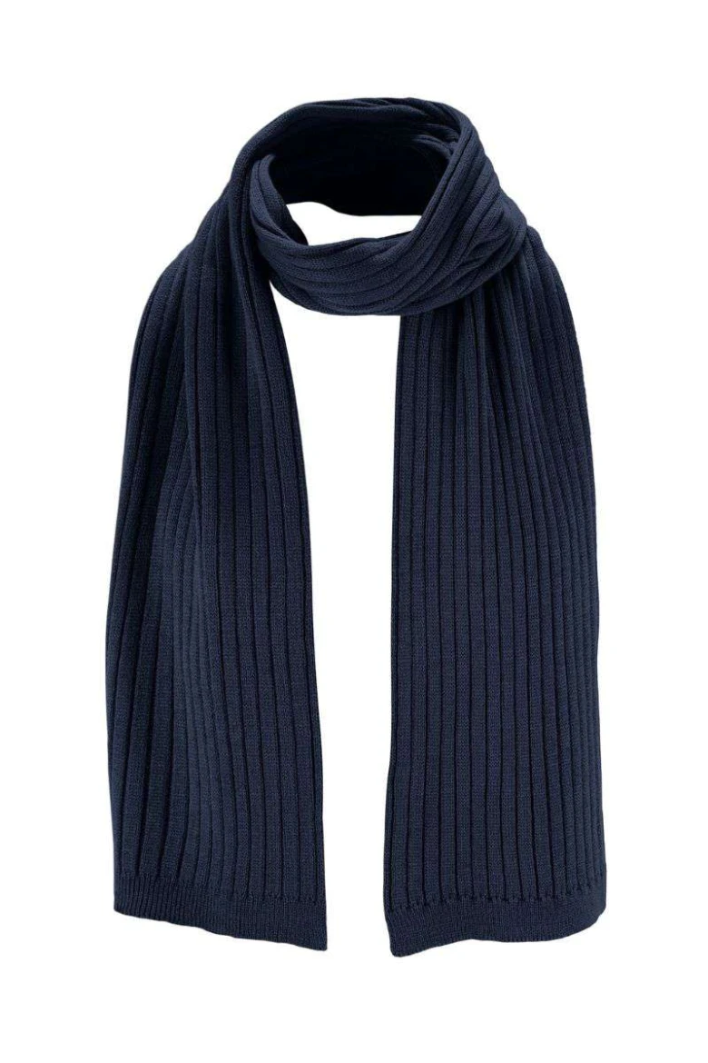 Cachecol Unissex em Tricot Canelado - Azul naval