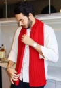 Cachecol Unissex em Tricot Canelado - Vermelho