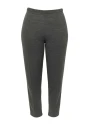 Calça Feminina Plus Size Tricot com Recorte - Cinza mescla
