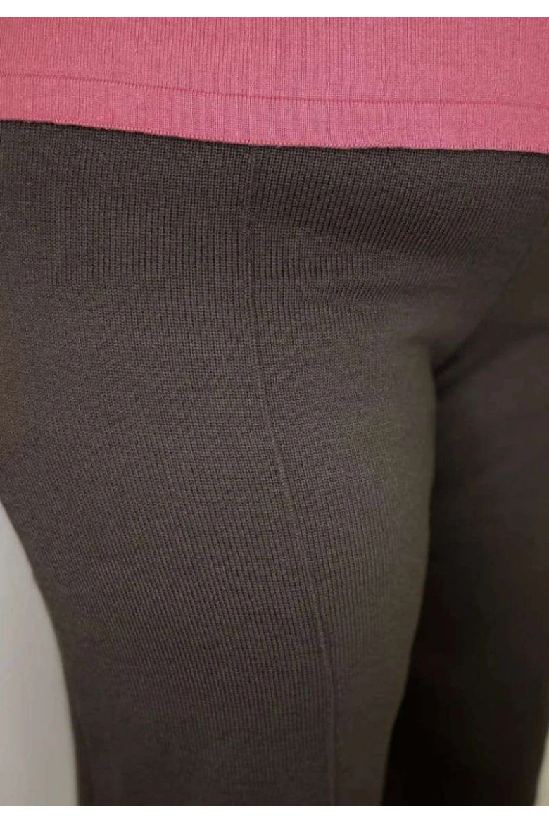 Calça Feminina Tricot com Recorte - Marrom