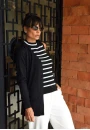 Cardigan Alongado em Tricot Feminino com Bolsos Frontais - Preto