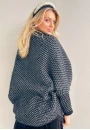 Cardigan Oversized em Tricô Texturizado - Preto