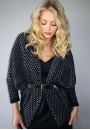 Cardigan Oversized em Tricô Texturizado - Preto