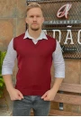 Colete Masculino Plus Size Tricot Gola V - Bordô Colete Masculino Plus Size Tricot Gola V - Bordô