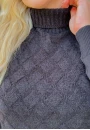 Colete Feminino de Tricot com Gola Alta e Tramas Trabalhadas - Preto