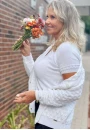 Conjunto Feminino de Tricot com Blusa Lisa e Cardigã com Trama Trabalhada - Branco