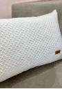 Kit Peseira Solteiro e Almofada em Tricot Ponto Aran - Bege pérola