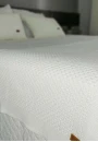 Kit Peseira Solteiro e Almofada em Tricot Ponto Aran - Bege pérola
