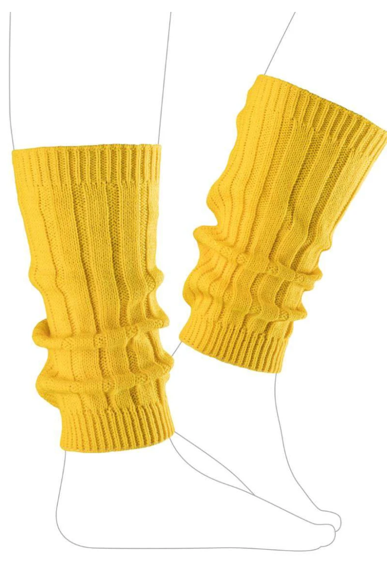 Polaina em Tricot Canelado - Amarela