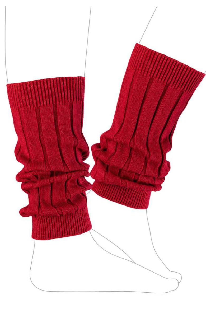 Polaina em Tricot Canelado - Vermelho