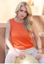 Regata de Tricot Feminia Detalhes Sofisticados - Laranja