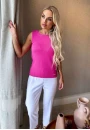 Regata de Tricot Feminia Detalhes Sofisticados - Pink