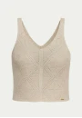 Regata de Tricot Feminina com Decote V - Bege