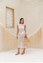 Saída de Praia Midi em Tricot - Off white