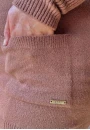 Sobretudo Feminino de Tricot com Tramas Caneladas Bolsos Frontais e Fechamento em Botões - Marrom