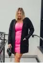 Sobretudo Feminino Alongado com Botões Frontais e Modelagem Clássica - Preto