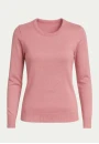 Suéter Feminino Decote Redondo Manga Longa em Tricot Fino - Rosa Suéter Feminino Decote Redondo Manga Longa em Tricot Fino - Rosa