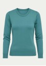 Suéter Feminino Decote Redondo Manga Longa em Tricot Fino - Verde claro