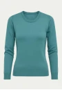Suéter Feminino Decote Redondo Manga Longa em Tricot Fino - Verde claro Suéter Feminino Decote Redondo Manga Longa em Tricot Fino - Verde claro