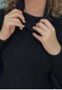 Suéter Gola Alta Oversized em Tricot - Preto Suéter Gola Alta Oversized em Tricot - Preto