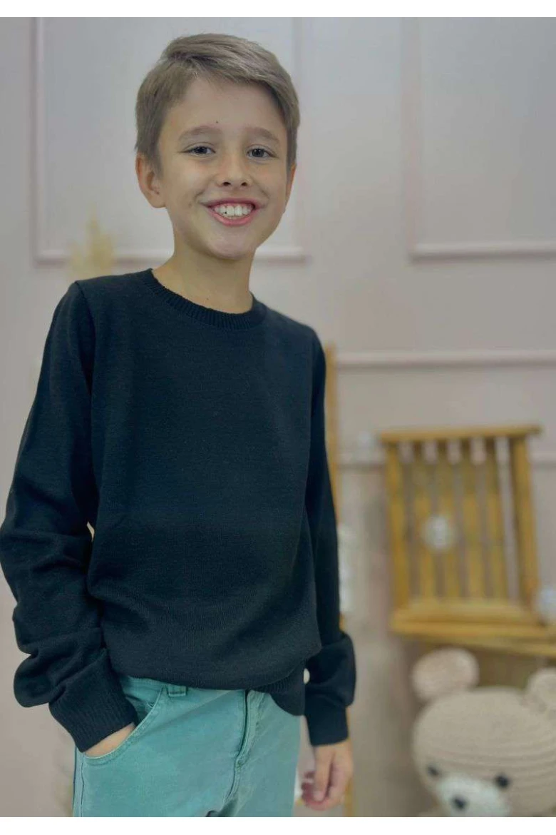 Suéter Infantil Unissex Básico - Preto