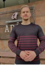 Suéter Masculino Listrado em Tricot - Preto