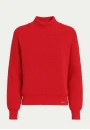 Suéter de Tricot Gola Alta Feminino - Vermelho