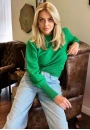 Tricot Feminino com Detalhe em Trança - Verde Tricot Feminino com Detalhe em Trança - Verde
